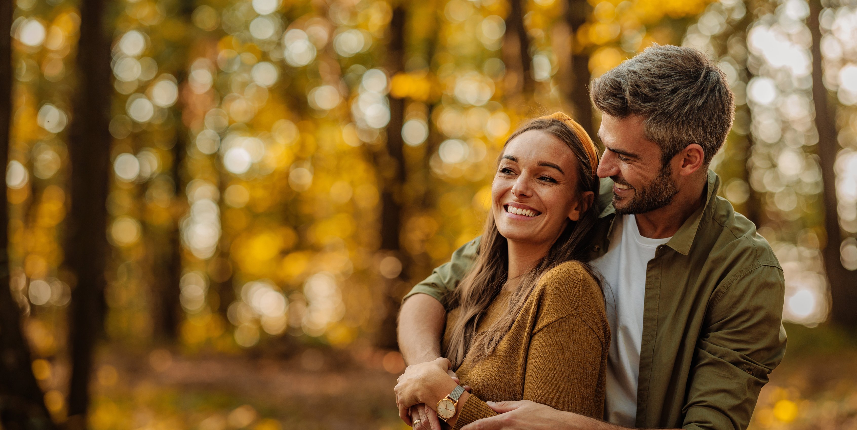 Couple outside autumn 2