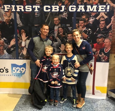 Luthman Family. Blue Jackets