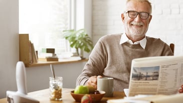 Man reading newspaper