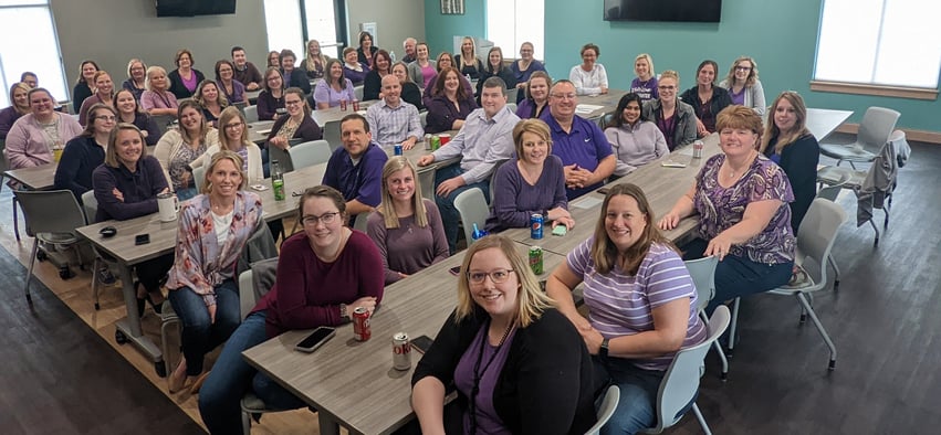 Osgood Bank Team Wears Purple for MPS Awareness